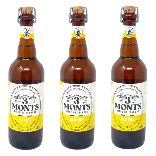 3 Monts Bière de Flandre helles obergähriges Starkbier 3 x 0,75 Ltr. 8,5 %