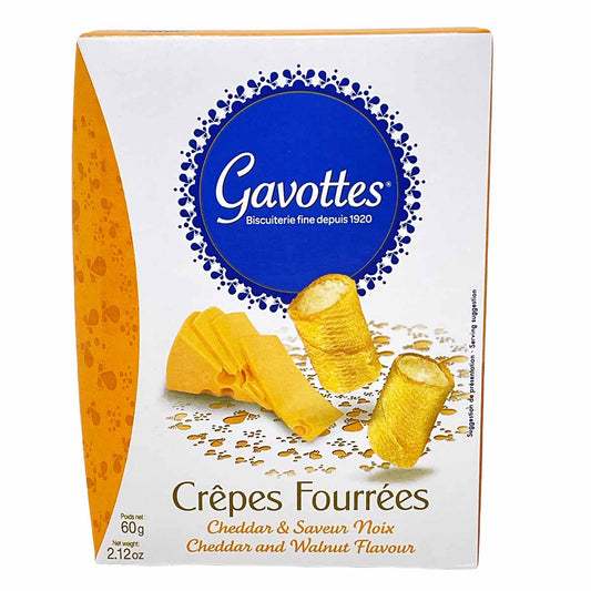 Gavottes Crêpes Fourrées Mini Pfannkuchen gefüllt mit Cheddar und Walnüssen