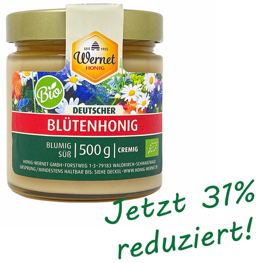 *MHD 16.02.2024* Honig Wernet Traditionsimker im Schwarzwald Deutscher BIO-Blütenhonig im 500 g Glas