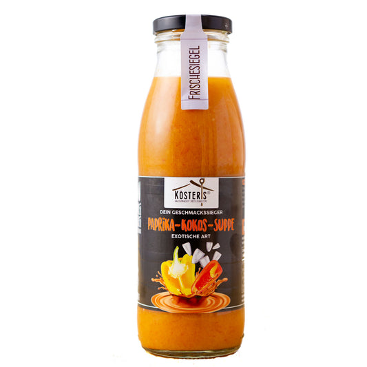 Kösters Köstlichkeiten Paprika-Kokos-Suppe exotische Art im Glas 480 ml