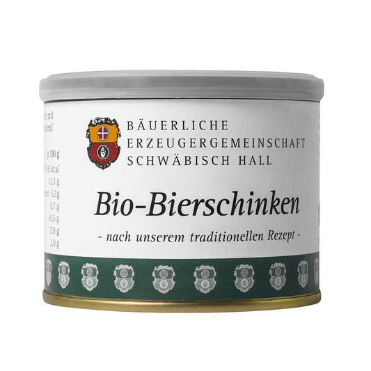 Bäuerliche Erzeugergemeinschaft Schwäbisch Hall - Echt Hällischer BIO Bierschinken in der Dose 200 Gramm