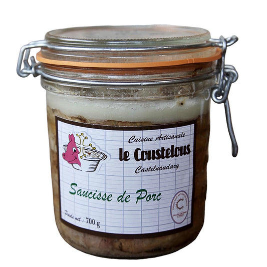 Le Coustelous Naturwurst Saucisse de Porc, 700g im Glas - Echter Geschmack