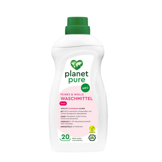 PLANET PURE Feines & Wolle Waschmittel Rose 20 WL 98,4% natürlichen Inhaltsstoffe