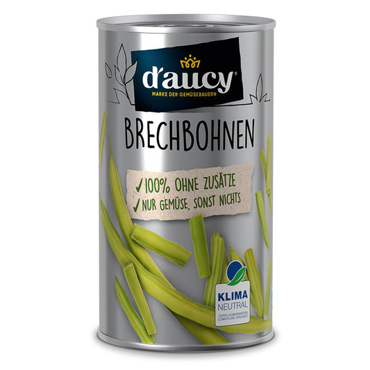 d'aucy Brechbohnen - 100% ohne Salz und Zuckerzusatz,  klimaneutral, 250 Gramm Dose