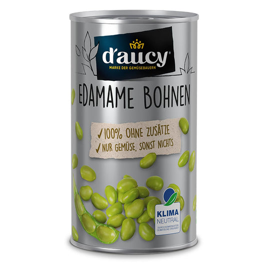 d'aucy Edamame Bohnen - 100% ohne Salz und Zuckerzusatz, 285 Gramm Dose