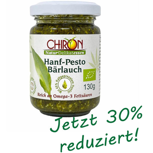 *MHD 12.12.2023* CHIRON Naturdelikatessen Bio Hanf-Pesto Bärlauch kbA 130 g Glas