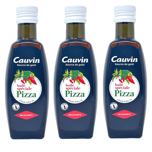 Cauvin Chili-Öl für Pizza, Pasta und zum Grillen - Huile Pimentée 3 x 250 ml Frankreich