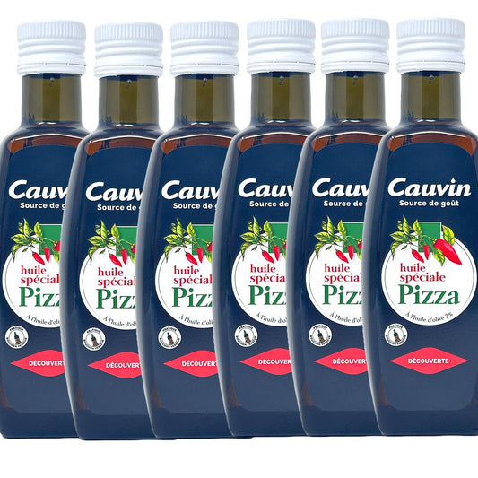 Cauvin Chili-Öl für Pizza, Pasta und zum Grillen - Huile Pimentée 6 x 250 ml Frankreich