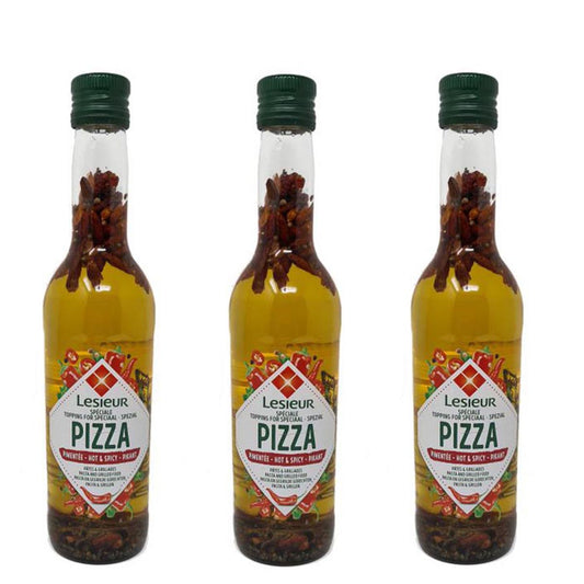Lesieur Pizza-Öl Hot & Spicy - Perfekte Würze für Ihre Pizza! 3 x 500 ml
