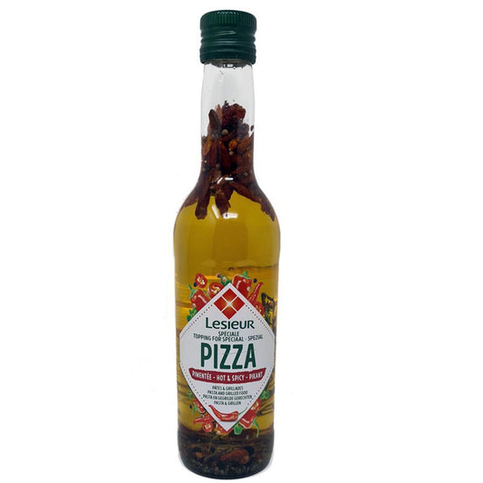 Lesieur Pizza-Öl Hot & Spicy Huile Spéciale Pizza Pimentée Frankreich scharfes Öl Pizzaöl hochwertiges Öl natürliche Zutaten Gourmet Feinschmecker Küche italienisch französische Küche scharfes Gewürz Öl für Pizza Pasta Salate Marinaden ohne künstliche Zusa