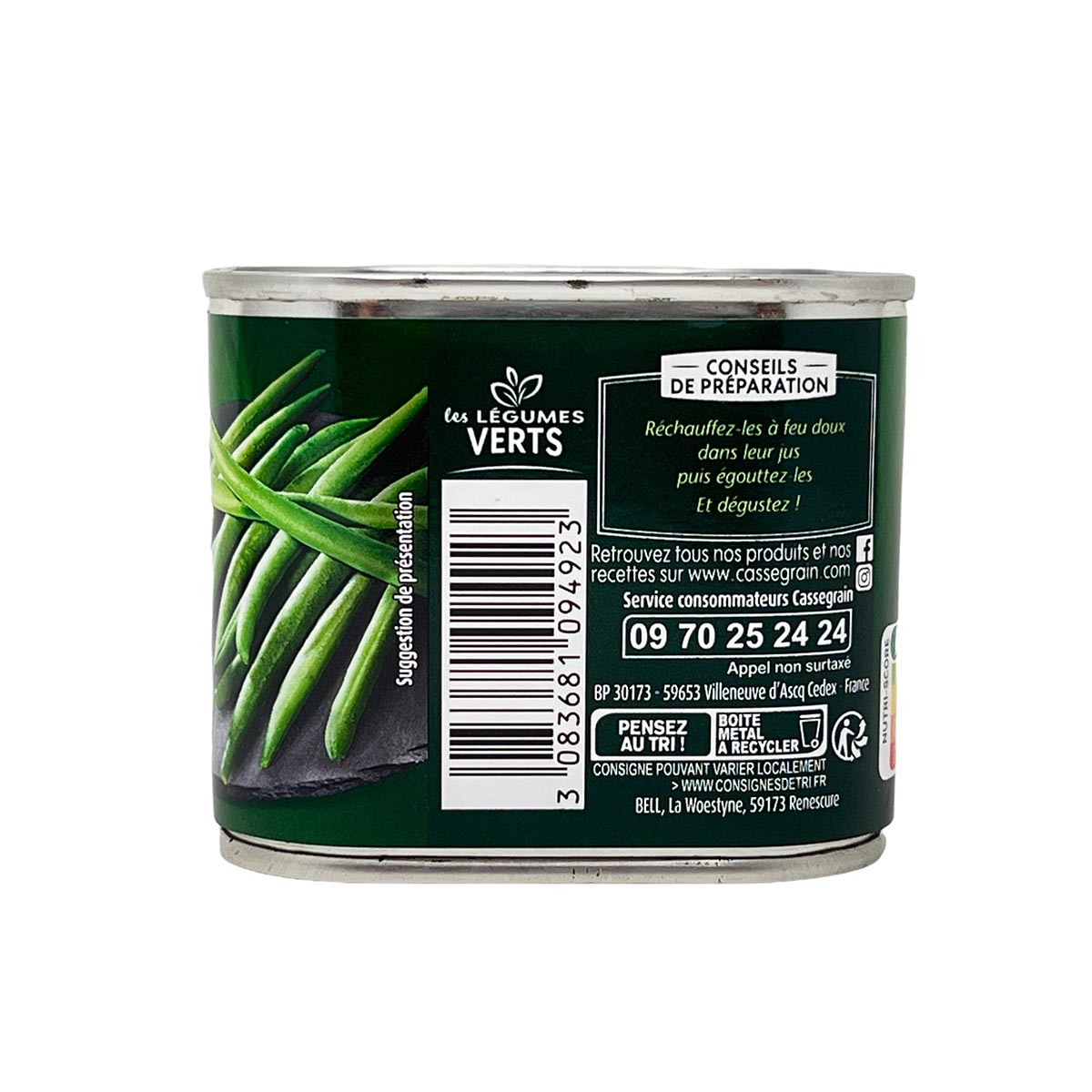 Cassegrain Grüne Bohnen extra fein - Frische und Qualität in jeder Dose