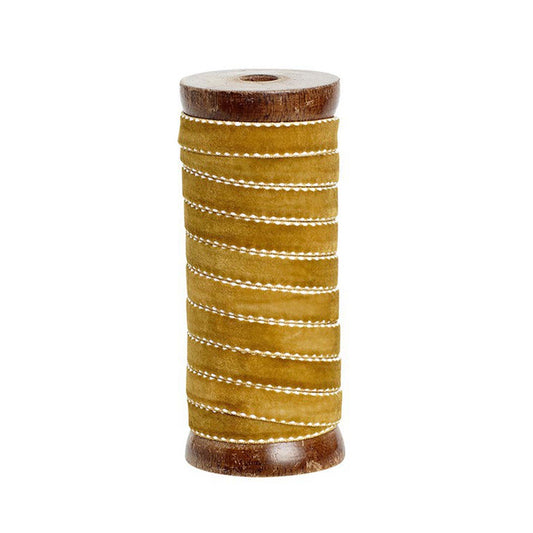 HÜBSCH Samtband auf Holzspule - 10mm/10m | Luxuriöses Samtmaterial in zarter Farbauswahl für stilvolle  Geschenkverpackungen