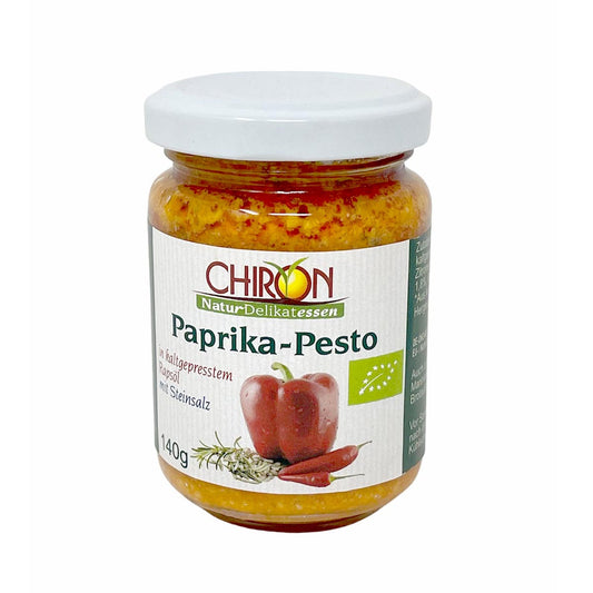 CHIRON Naturdelikatessen Bio Paprika Pesto (kbA) – Intensive Paprikanote in 140g-Glas