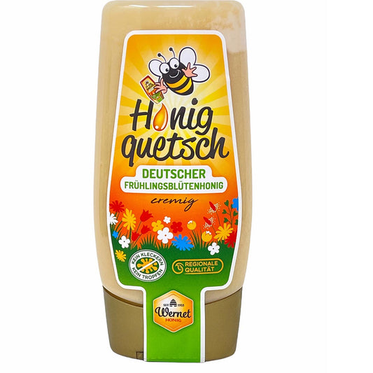 Honig Wernet Traditionsimker im Schwarzwald Honigquetsch - deutscher, cremiger Blütenhonig 350 Gramm