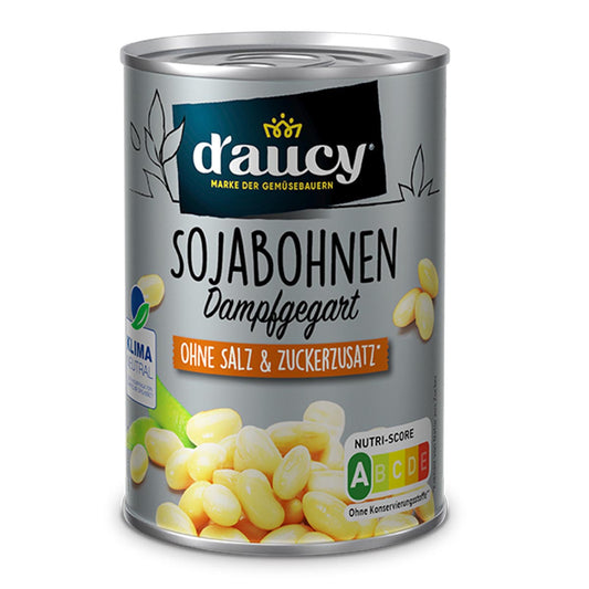 D'aucy Sojabohnen - Salz- & zuckerfrei, ohne Konservierungsstoffe, 110g Dose