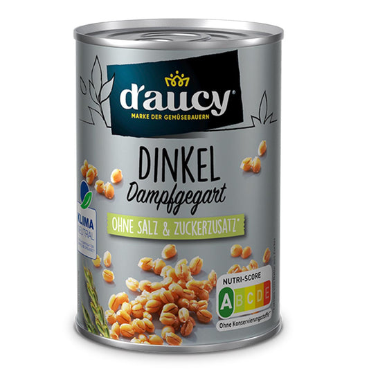 d'aucy Dinkel, 110g Dose, Salz- & zuckerfrei, ohne Konservierungsstoffe