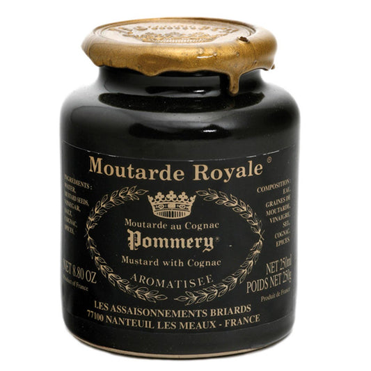 Meaux-Senf Pommery Moutarde Royale mit Cognac, 250g - Gourmet-Delikatesse aus Meaux